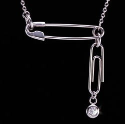 Vivienne Westwood Diamond Safety Pin Necklace